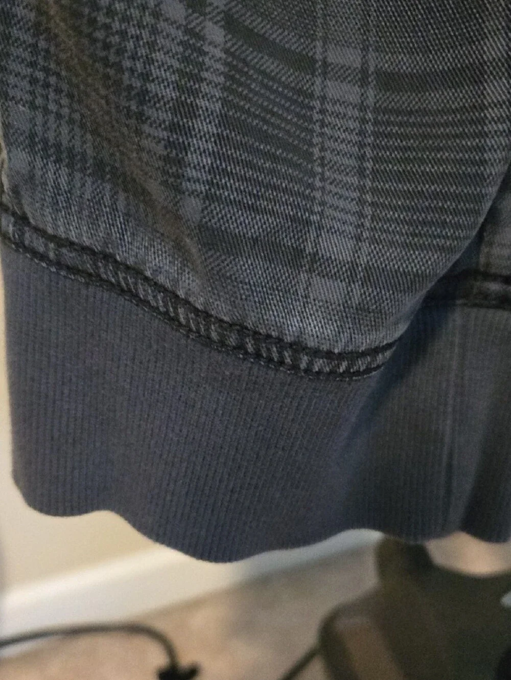Anthropologie Dark Gray Plaid Drawstring Joggers